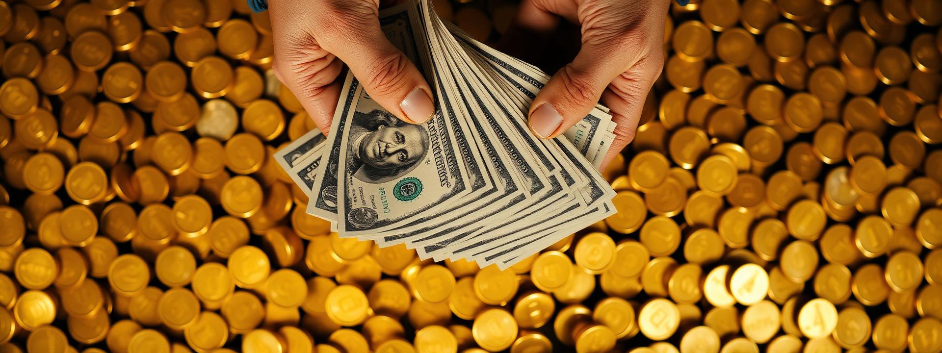 V135 — Overhead: hands with fanned $100s over pile of coins/bars — wealth banner wealth-banner-135 (Cinematic) illustrating make money online with affiliate links. A visual guide to hand picked affiliate link directory that help creators make money online through partner referral program rewards. Featured on the High Paying Links directory of premium affiliate marketing links, ClickBank affiliate offers, ShareASale merchant network, and Impact.com partnerships network offers. Perfect for Instagram bio link money, blogger affiliate income, and newsletter monetization strategy looking to monetize your website traffic. Explore SaaS affiliate program payouts, web hosting affiliate commissions, and VPN partner program bounties alongside classic ClickBank affiliate offers inventory. Every listing is a one place for every high paying link focused on recurring referral Make Money Online with www.HighPayingLinks.com.
