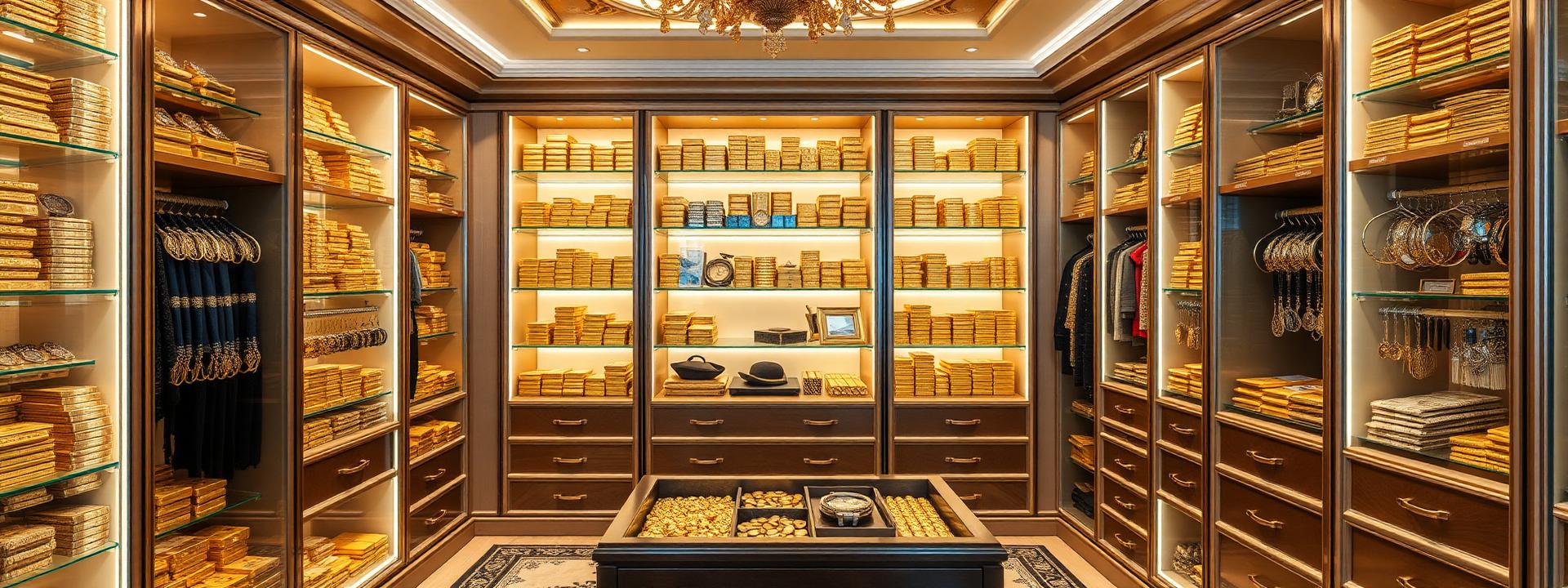V136 — Walk-in treasure closet: shelves of gold, cash, watches, coins — wealth banner wealth-banner-136 (Luxury) illustrating make money online with affiliate links. A visual guide to premium affiliate marketing links that help creators monetize your website traffic through flat rate referral bonuses. Featured on the High Paying Links directory of hand picked affiliate link directory, Amazon Associates program, Amazon affiliate storefront links, and ClickBank digital product marketplace offers. Perfect for influencer income streams, TikTok creator affiliate revenue, and YouTube description affiliate links looking to make money online. Explore fintech affiliate revenue share, AI tools affiliate program, and e-commerce affiliate storefront alongside classic Amazon Associates program inventory. Every listing is a your complete affiliate link directory focused on referral commissions Make Money Online with www.HighPayingLinks.com.