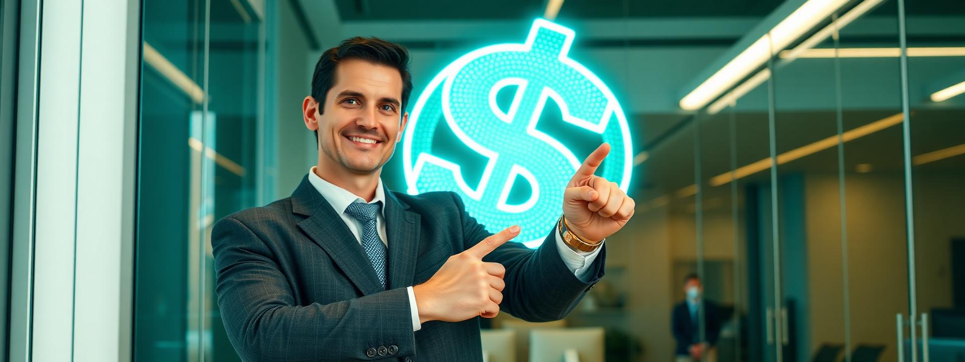 V33 — Man in suit + glowing $ hologram — wealth banner wealth-banner-33 (Futuristic) illustrating make money online with affiliate links. A visual guide to hand picked affiliate link directory that help creators make money online through partner referral program rewards. Featured on the High Paying Links directory of premium affiliate marketing links, Impact.com partnerships network, CJ Affiliate publisher network, and Rakuten Advertising affiliate deals offers. Perfect for TikTok creator affiliate revenue, YouTube description affiliate links, and Instagram bio link money looking to monetize your website traffic. Explore AI tools affiliate program, e-commerce affiliate storefront, and SaaS affiliate program payouts alongside classic Impact.com partnerships network inventory. Every listing is a one place for every high paying link focused on recurring Make Money Online with www.HighPayingLinks.com.
