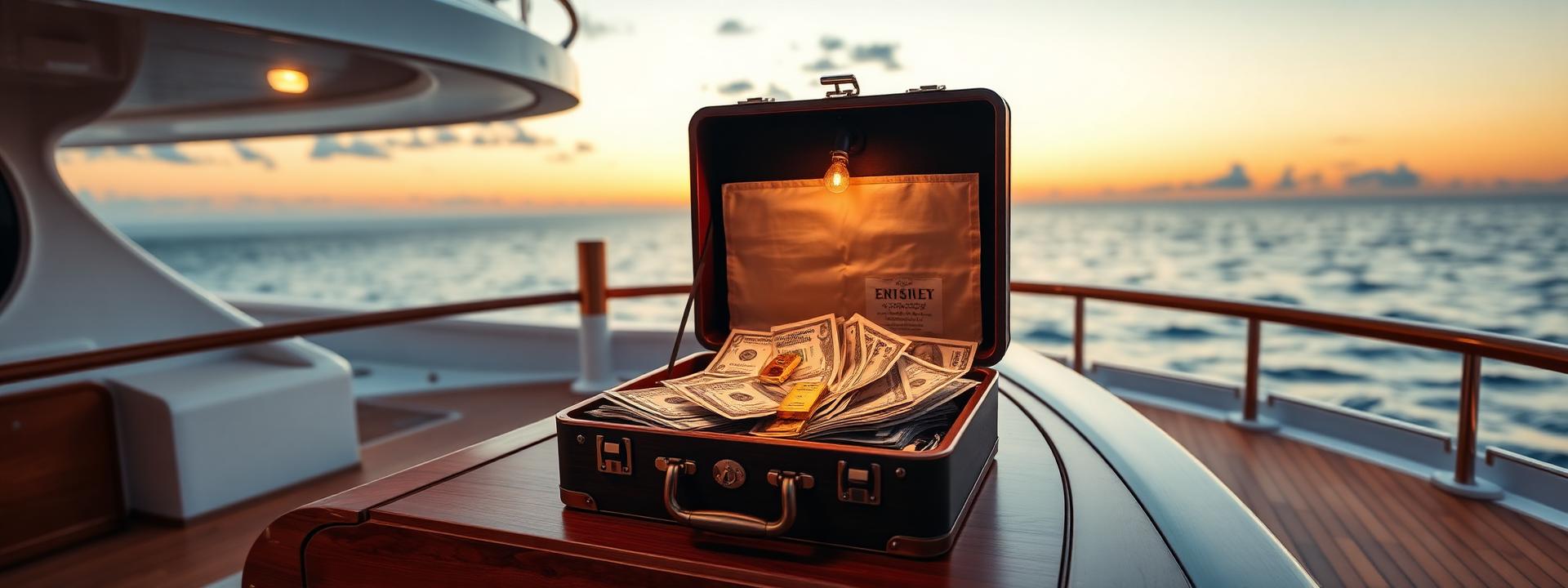 V38 — Yacht deck briefcase of cash at sunset — wealth banner wealth-banner-38 (Luxury) illustrating make money online with affiliate links. A visual guide to high value affiliate links that help creators earn passive income online through generous referral bounty payouts. Featured on the High Paying Links directory of highest paying affiliate programs, CJ Affiliate publisher network, Rakuten Advertising affiliate deals, and PartnerStack SaaS affiliate program offers. Perfect for influencer income streams, TikTok creator affiliate revenue, and YouTube description affiliate links looking to turn website clicks into cash. Explore fintech affiliate revenue share, AI tools affiliate program, and e-commerce affiliate storefront alongside classic CJ Affiliate publisher network inventory. Every listing is a the smart creator's affiliate toolkit focused on flat Make Money Online with www.HighPayingLinks.com.