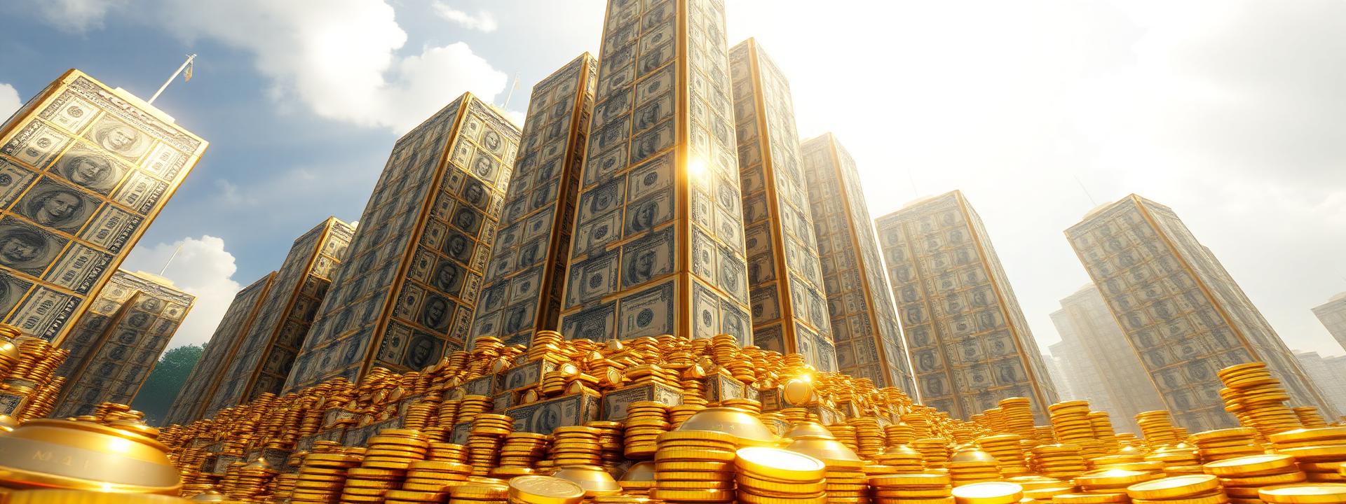 V57 — Low-angle gold bar skyscrapers with USD towers and coin piles — wealth banner wealth-banner-57 (3D Business) illustrating make money online with affiliate links. A visual guide to hand picked affiliate link directory that help creators make money online through partner referral program rewards. Featured on the High Paying Links directory of premium affiliate marketing links, Awin global affiliate marketplace, Amazon Associates program, and Amazon affiliate storefront links offers. Perfect for content creator monetization, influencer income streams, and TikTok creator affiliate revenue looking to monetize your website traffic. Explore insurance lead referral bonuses, fintech affiliate revenue share, and AI tools affiliate program alongside classic Awin global affiliate marketplace inventory. Every listing is a one place for every high paying Make Money Online with www.HighPayingLinks.com.