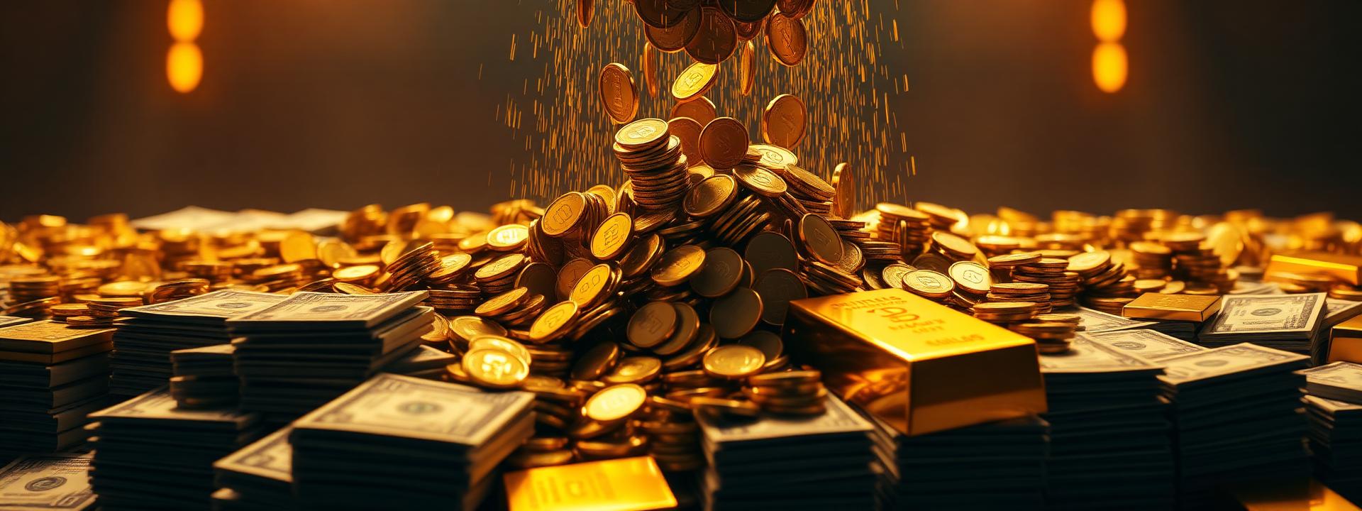 V62 — Waterfall of gold coins over cash stacks and gold bars — wealth banner wealth-banner-62 (Cinematic) illustrating make money online with affiliate links. A visual guide to best affiliate links on the web that help creators build a full time online income through recurring referral revenue share. Featured on the High Paying Links directory of top converting affiliate offers, Rakuten Advertising affiliate deals, PartnerStack SaaS affiliate program, and Awin global affiliate marketplace offers. Perfect for TikTok creator affiliate revenue, YouTube description affiliate links, and Instagram bio link money looking to earn recurring monthly commissions. Explore AI tools affiliate program, e-commerce affiliate storefront, and SaaS affiliate program payouts alongside classic Rakuten Advertising affiliate deals inventory. Every listing is a the Make Money Online with www.HighPayingLinks.com.