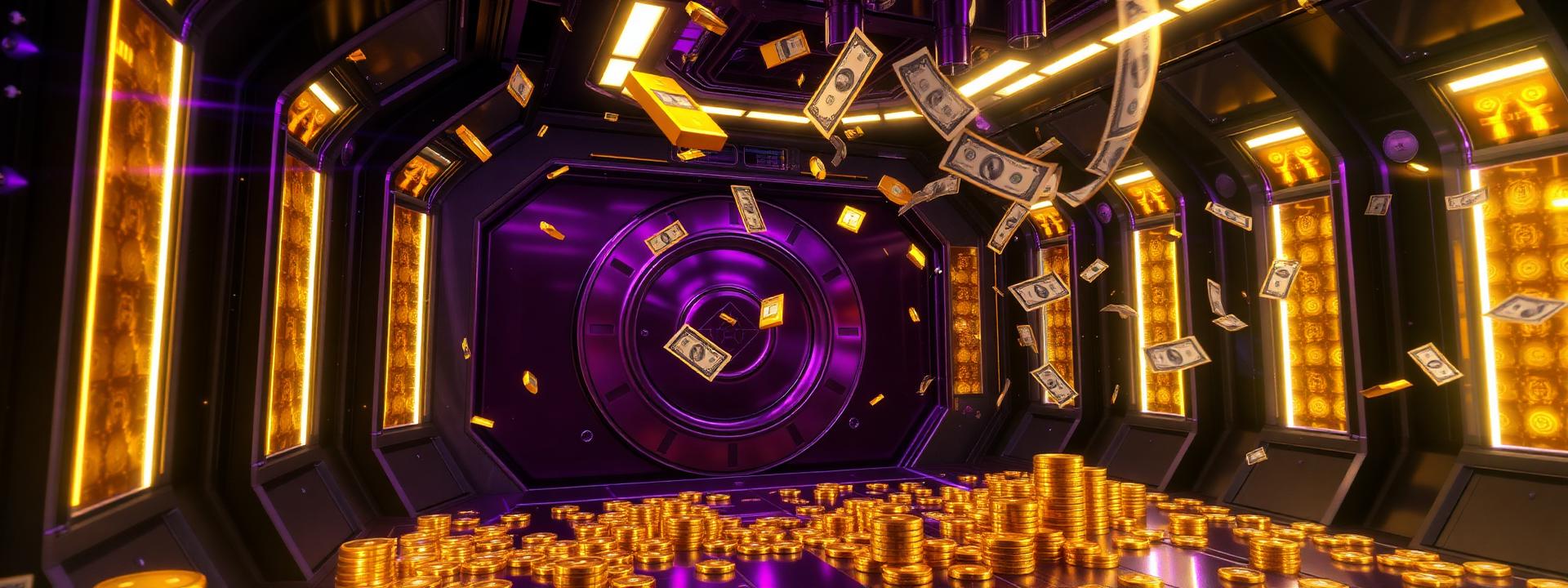 V75 — Sci-fi vault: floating gold bars, coin streams, purple/gold — wealth banner wealth-banner-75 (Futuristic) illustrating make money online with affiliate links. A visual guide to high value affiliate links that help creators earn passive income online through generous referral bounty payouts. Featured on the High Paying Links directory of highest paying affiliate programs, CJ Affiliate publisher network, Rakuten Advertising affiliate deals, and PartnerStack SaaS affiliate program offers. Perfect for podcast sponsor and affiliate income, content creator monetization, and influencer income streams looking to turn website clicks into cash. Explore credit card affiliate CPA payouts, insurance lead referral bonuses, and fintech affiliate revenue share alongside classic CJ Affiliate publisher network inventory. Every listing is a the smart creator's affiliate toolkit Make Money Online with www.HighPayingLinks.com.