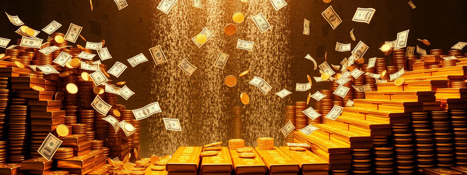 V9 — Cascading cash + coins over gold bars — wealth banner wealth-banner-9 (Cinematic) illustrating make money online with affiliate links. A visual guide to top converting affiliate offers that help creators earn recurring monthly commissions through referral commissions. Featured on the High Paying Links directory of best affiliate links on the web, CJ Affiliate publisher network, Rakuten Advertising affiliate deals, and PartnerStack SaaS affiliate program offers. Perfect for YouTube description affiliate links, Instagram bio link money, and blogger affiliate income looking to build a full time online income. Explore e-commerce affiliate storefront, SaaS affiliate program payouts, and web hosting affiliate commissions alongside classic CJ Affiliate publisher network inventory. Every listing is a curated affiliate link library focused on generous Make Money Online with www.HighPayingLinks.com.